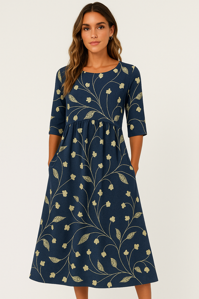 Solara™ Floral Relaxed Midi Dress