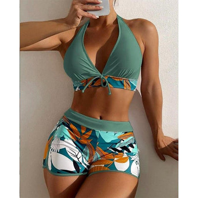 TropiFlex™ | Halter High-Waist Two-Piece Set