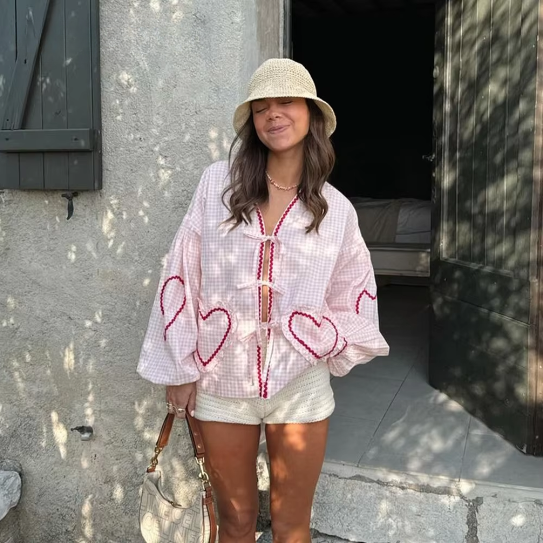 Gracie | Heart Pocket Blouse