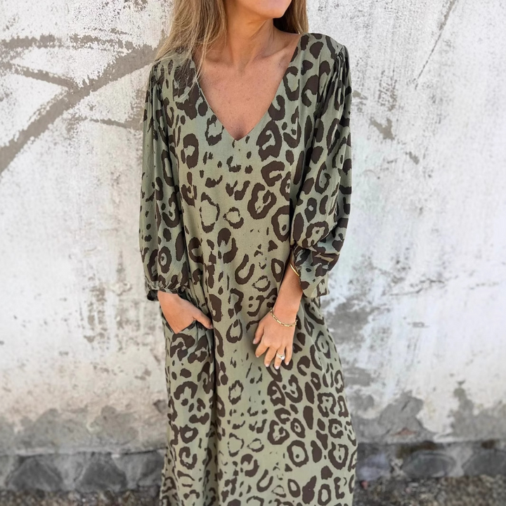 Fabienne | Leopard Print Midi Dress