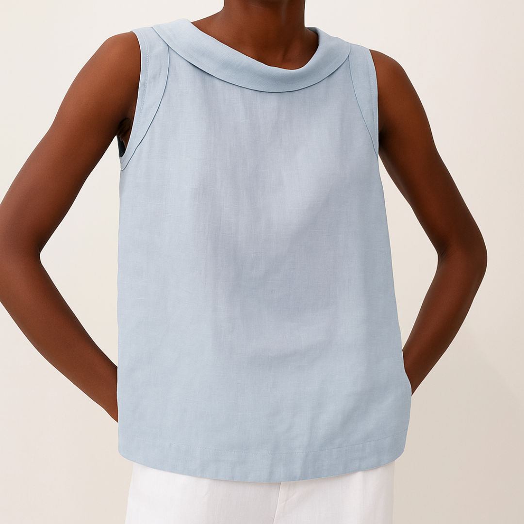 Winifred | Roll Collar Sleeveless Top