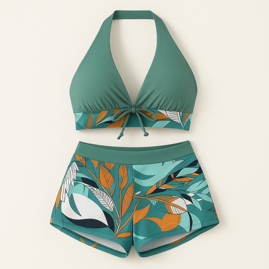 TropiFlex™ | Halter High-Waist Two-Piece Set