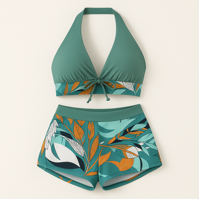 TropiFlex™ | Halter High-Waist Two-Piece Set