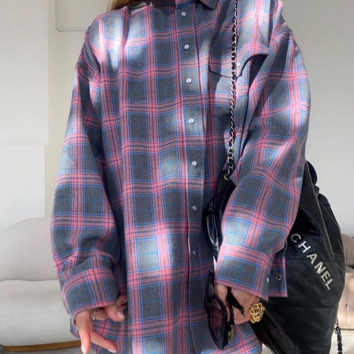 Harriet | Oversized Plaid Button-Down Shirt