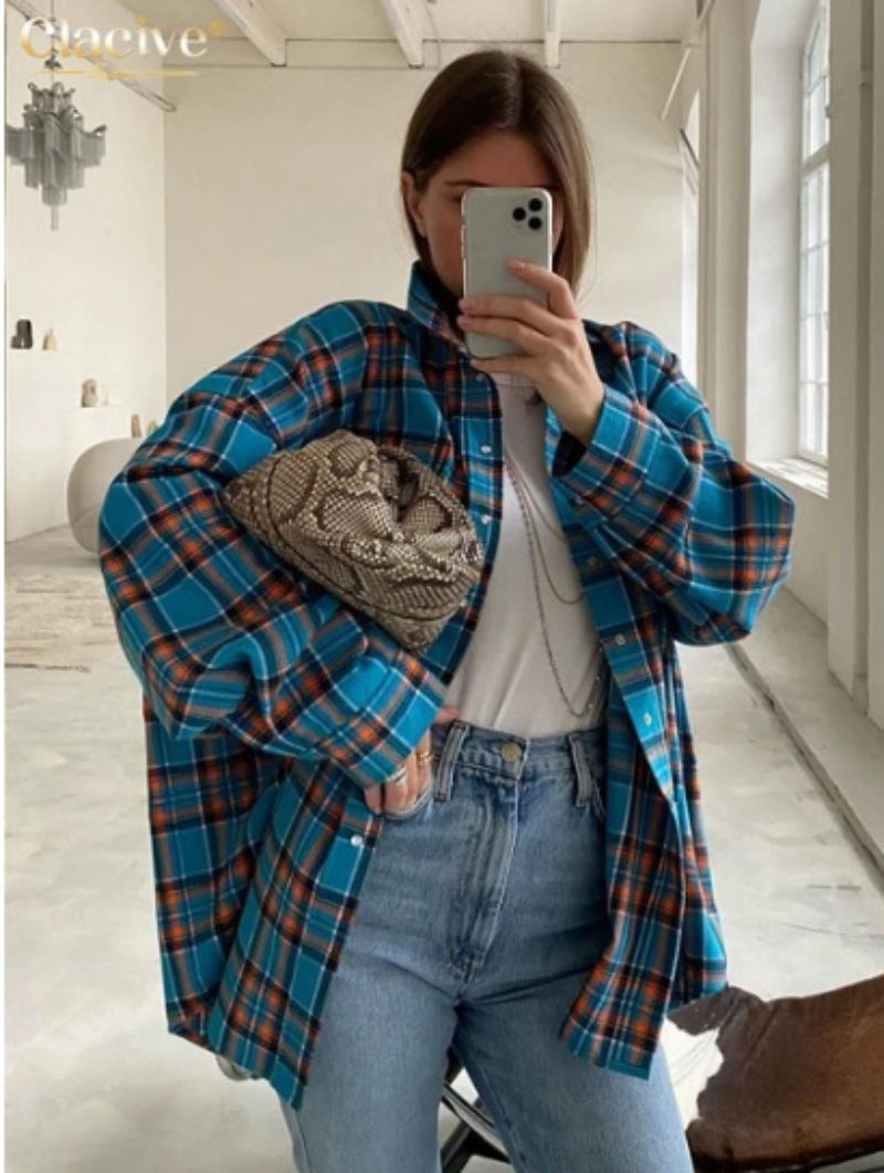 Harriet | Oversized Plaid Button-Down Shirt