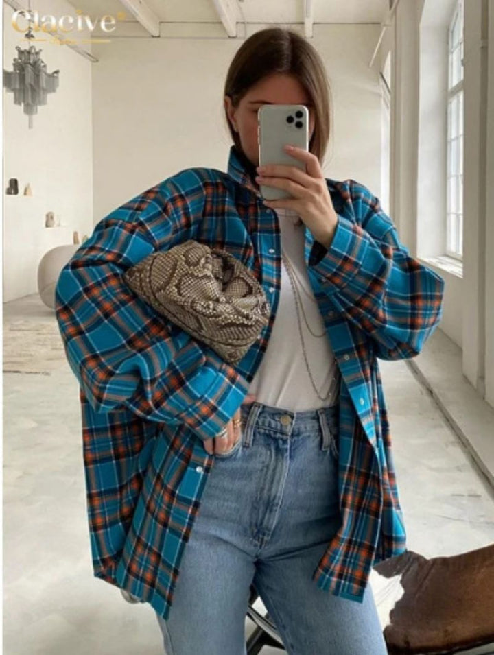 Harriet | Oversized Plaid Button-Down Shirt