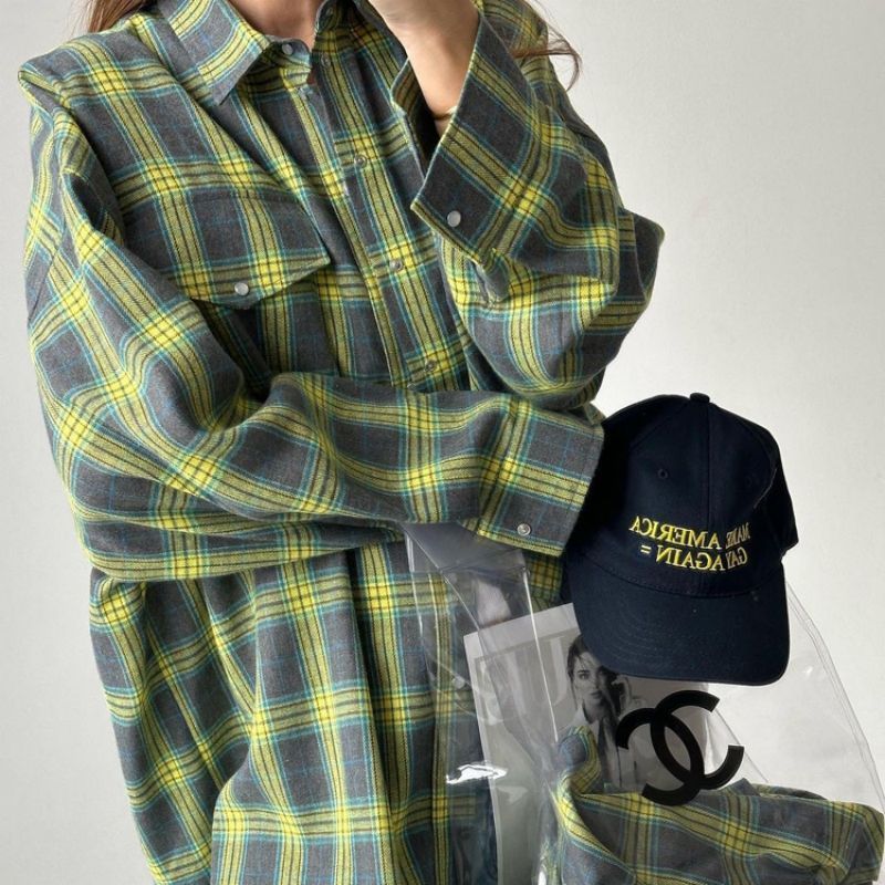 Harriet | Oversized Plaid Button-Down Shirt