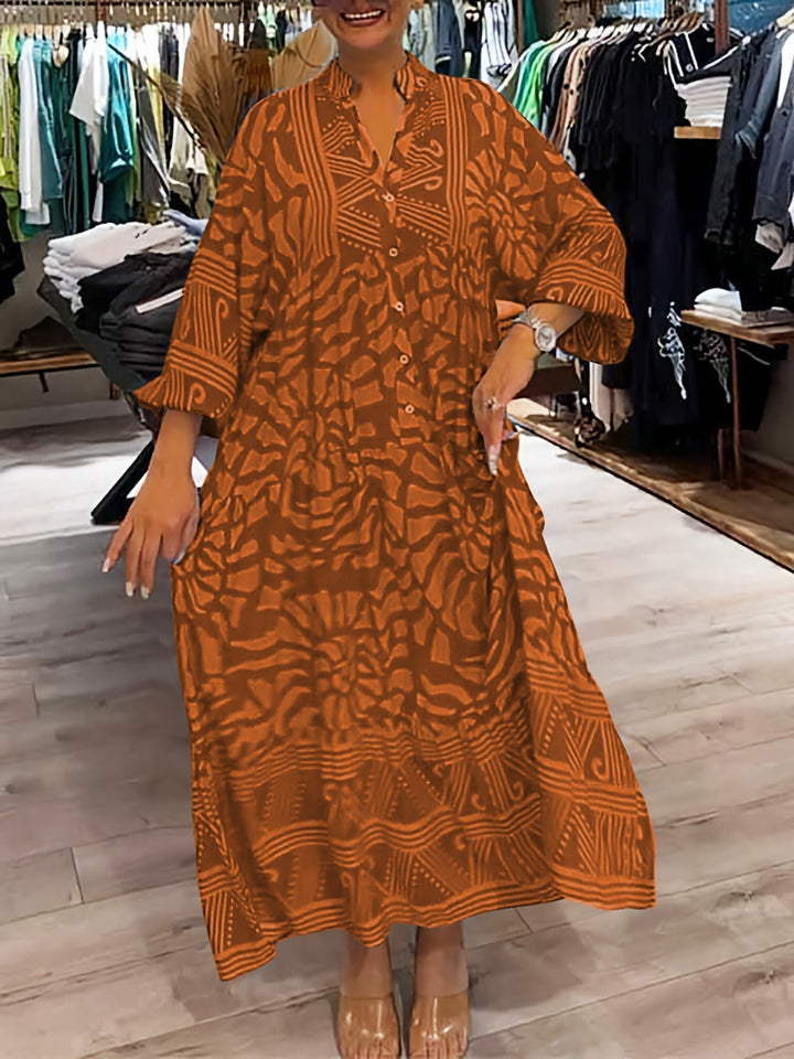 Vivienne Rose | V-Neck Printed Loose Dress