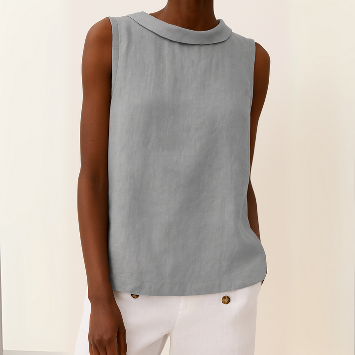 Winifred | Roll Collar Sleeveless Top
