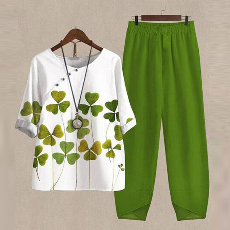 DriftBloom™ | Dandelion Print Linen Lounge Set