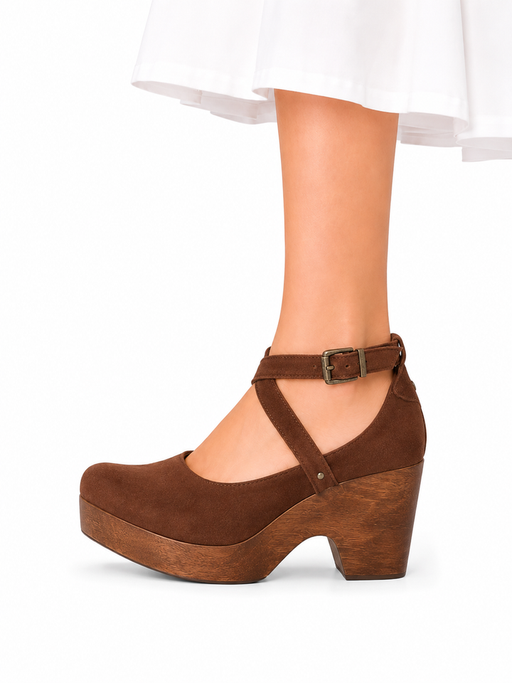 Amara | Elegant Closed Toe Wedge Heels