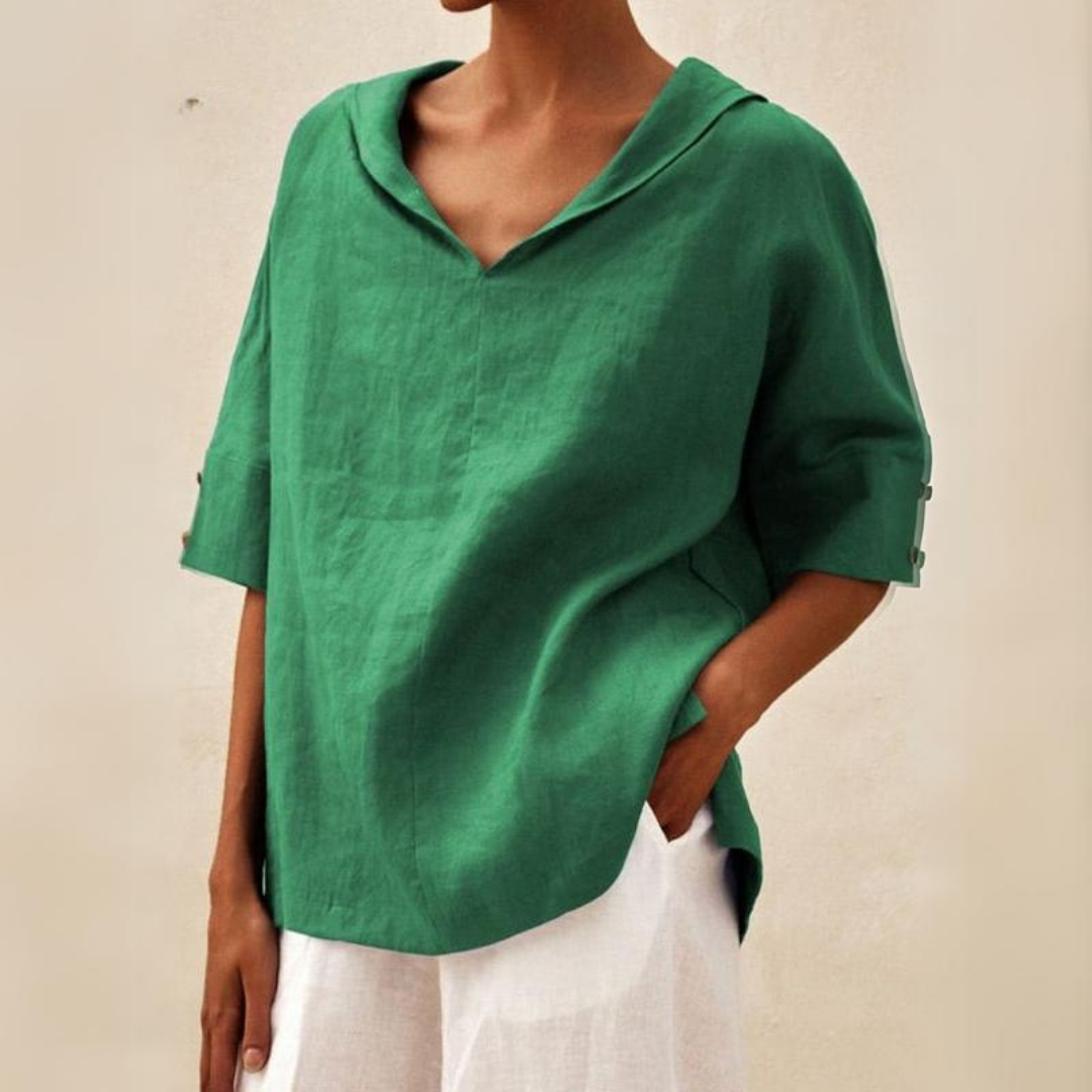 Céline | Linen V-Neck Shirt