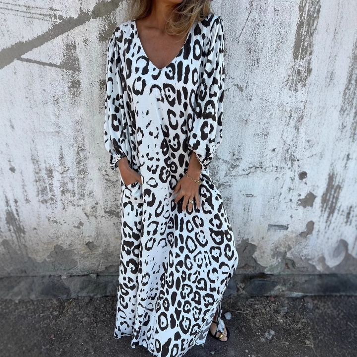 Fabienne | Leopard Print Midi Dress