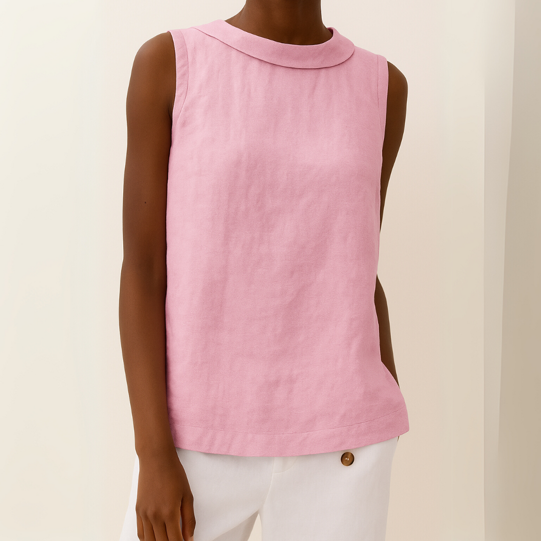 Winifred | Roll Collar Sleeveless Top