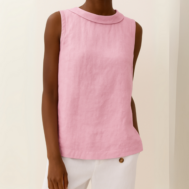 Winifred | Roll Collar Sleeveless Top