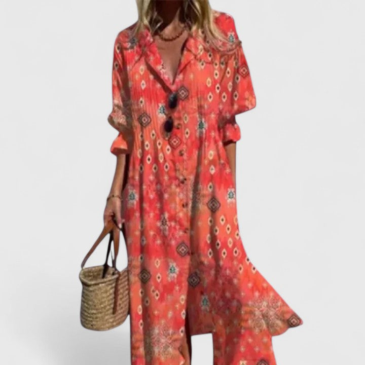 Juniper | Floral Button-Front Midi Dress