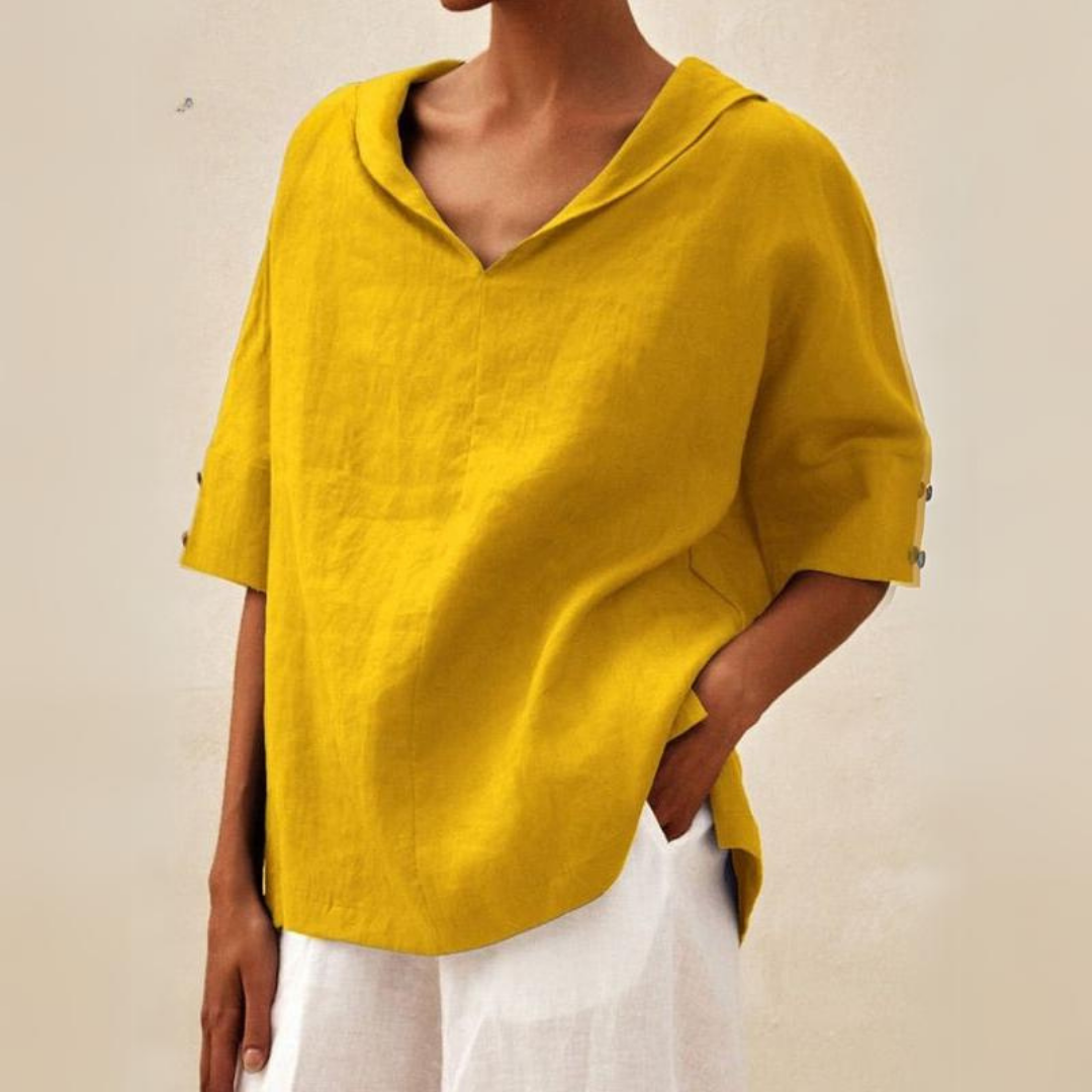 Céline | Linen V-Neck Shirt