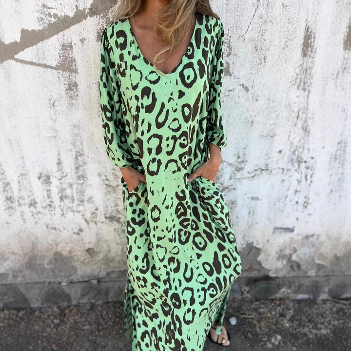 Fabienne | Leopard Print Midi Dress