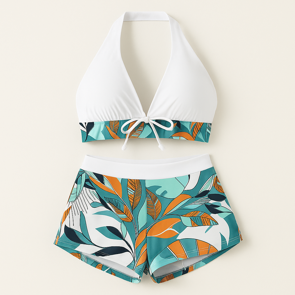 TropiFlex™ | Halter High-Waist Two-Piece Set