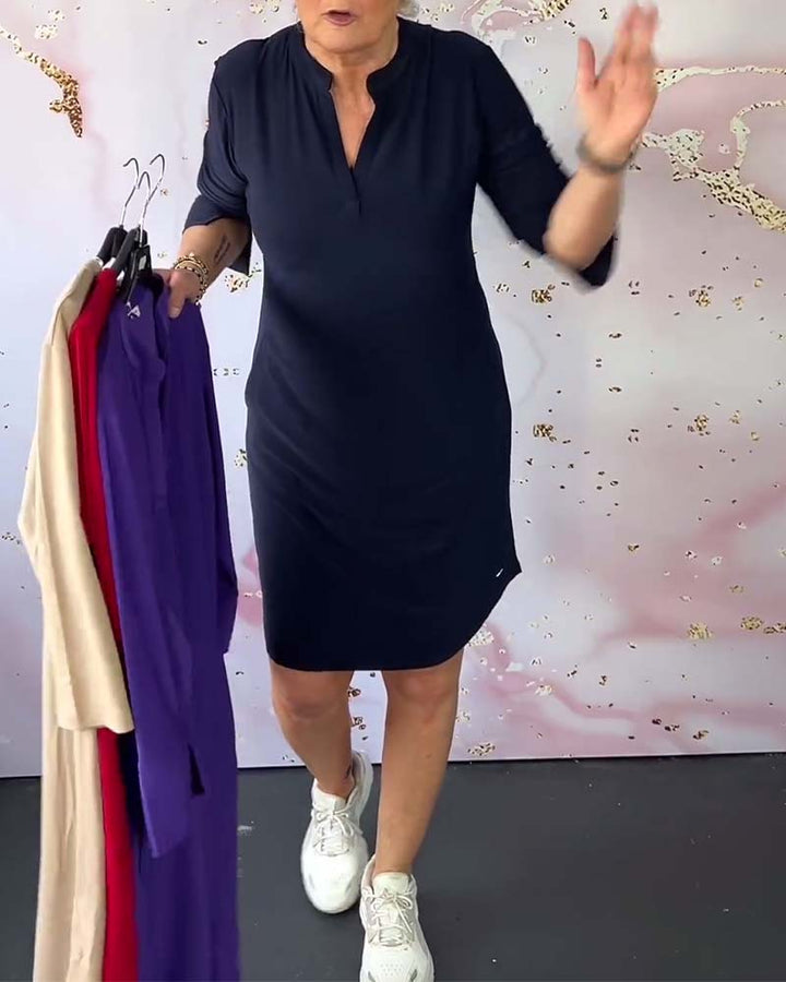 Marceline | Elegant V-Neck Midi Dress