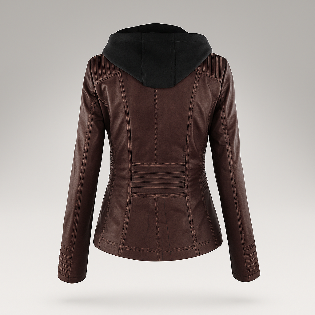 Sienna™ | Women's Waterproof Leather Jacket with Hood