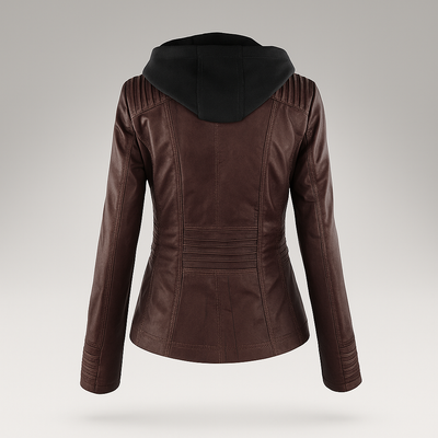 Sienna™ | Women's Waterproof Leather Jacket with Hood