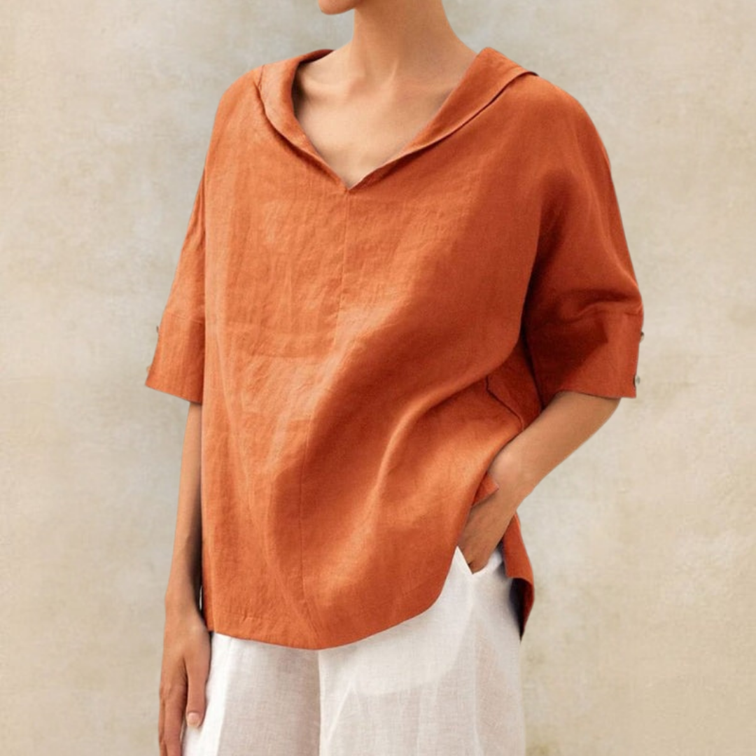 Céline | Linen V-Neck Shirt