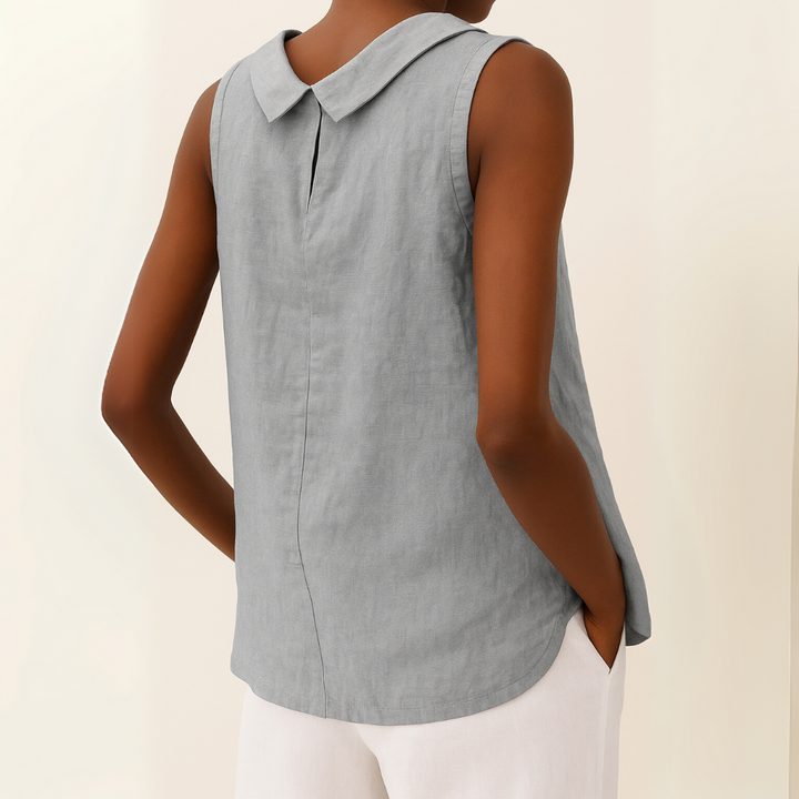 Winifred | Roll Collar Sleeveless Top