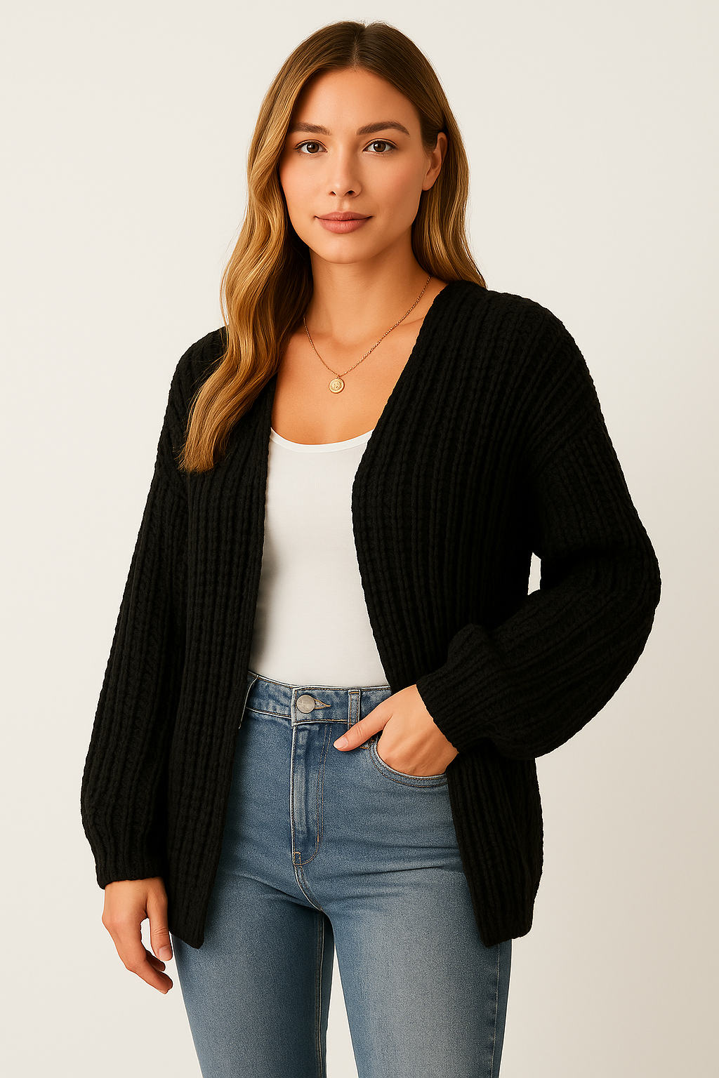 Aurora™ | Lantern Sleeve Knit Cardigan