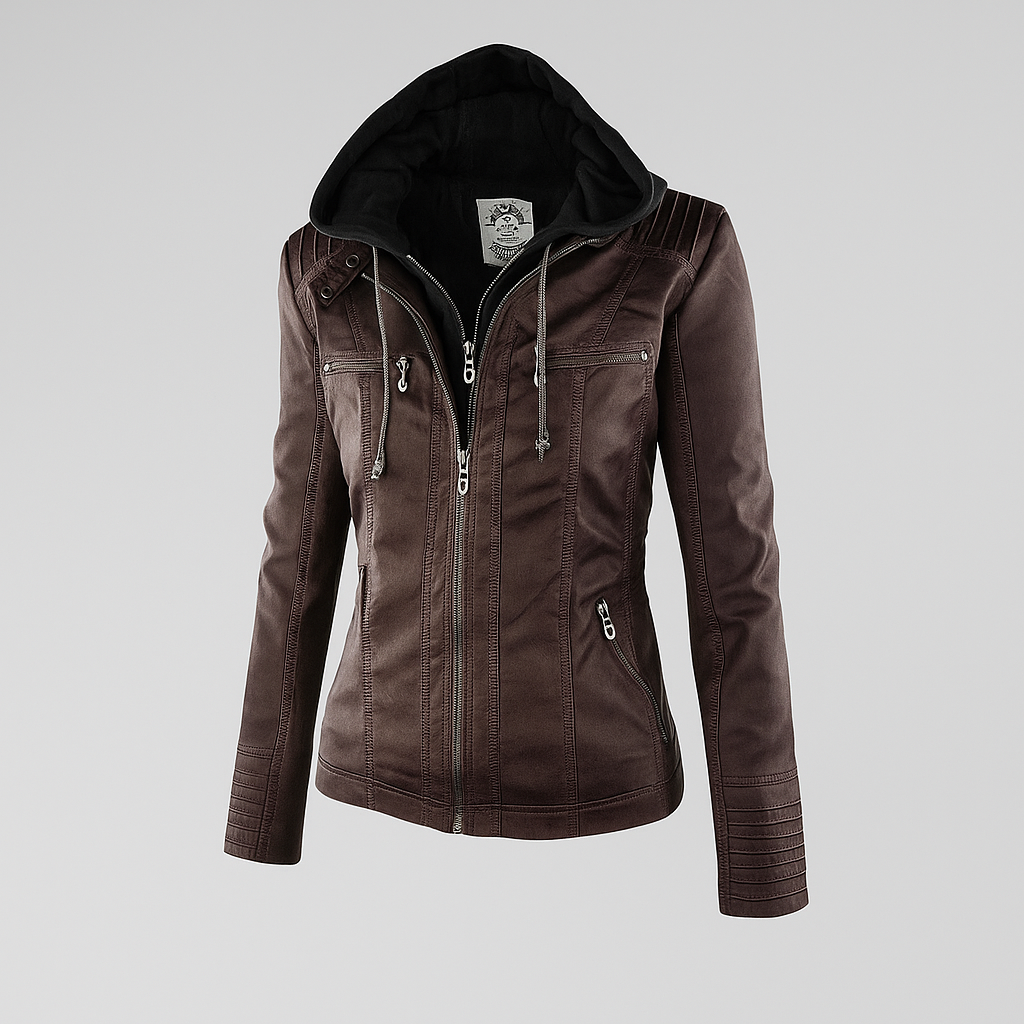 Sienna™ | Women's Waterproof Leather Jacket with Hood