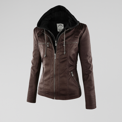 Sienna™ | Women's Waterproof Leather Jacket with Hood