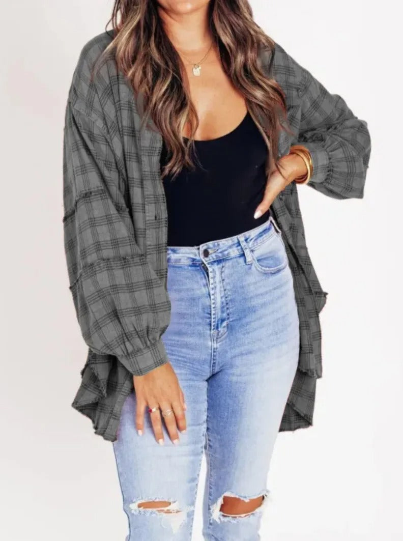 Guinevere | Raw-Edge Oversized Shirt Jacket