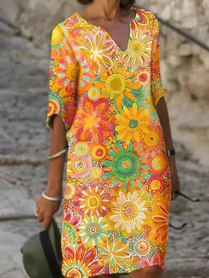 Perpetua | Colourful Floral Print Dress