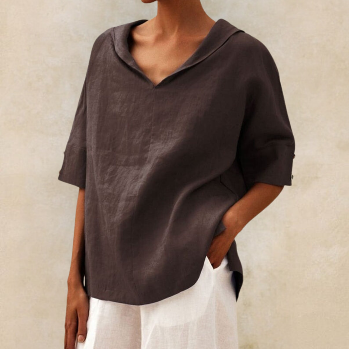Céline | Linen V-Neck Shirt