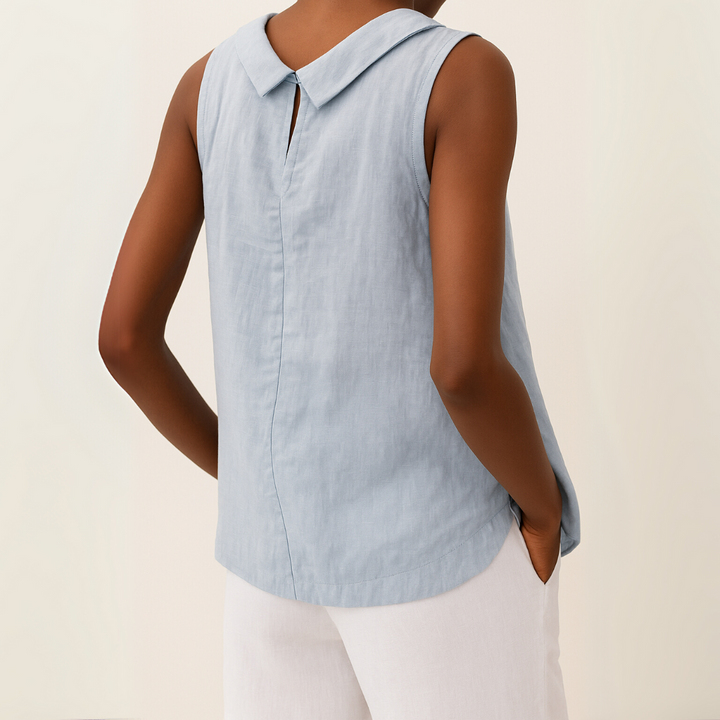 Winifred | Roll Collar Sleeveless Top