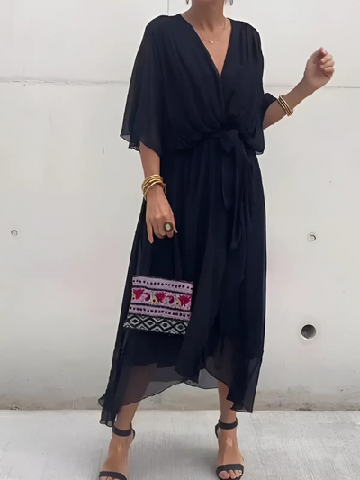 Luna Tide™ | Relaxed Wrap Midi Dress
