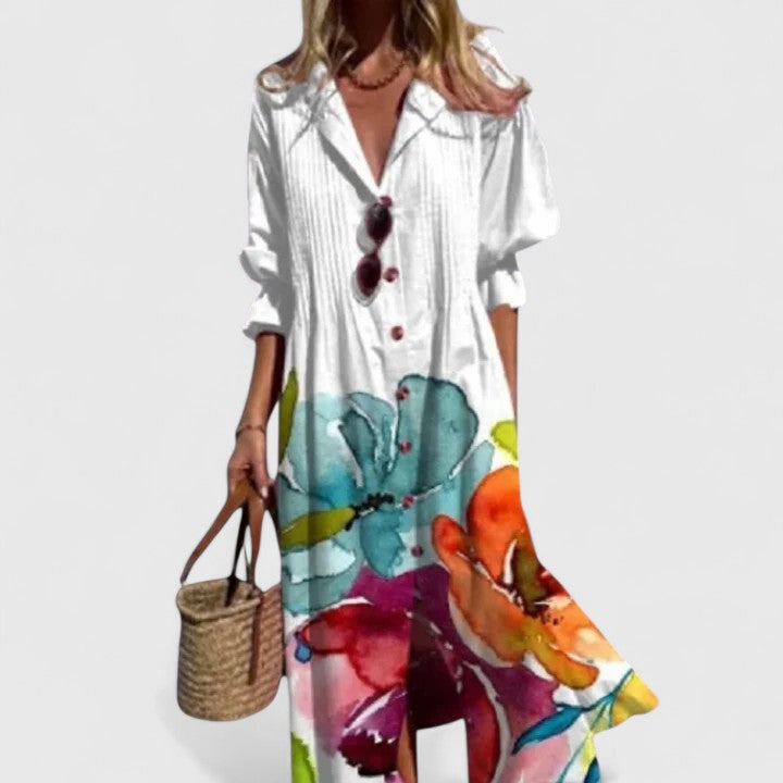 Juniper | Floral Button-Front Midi Dress