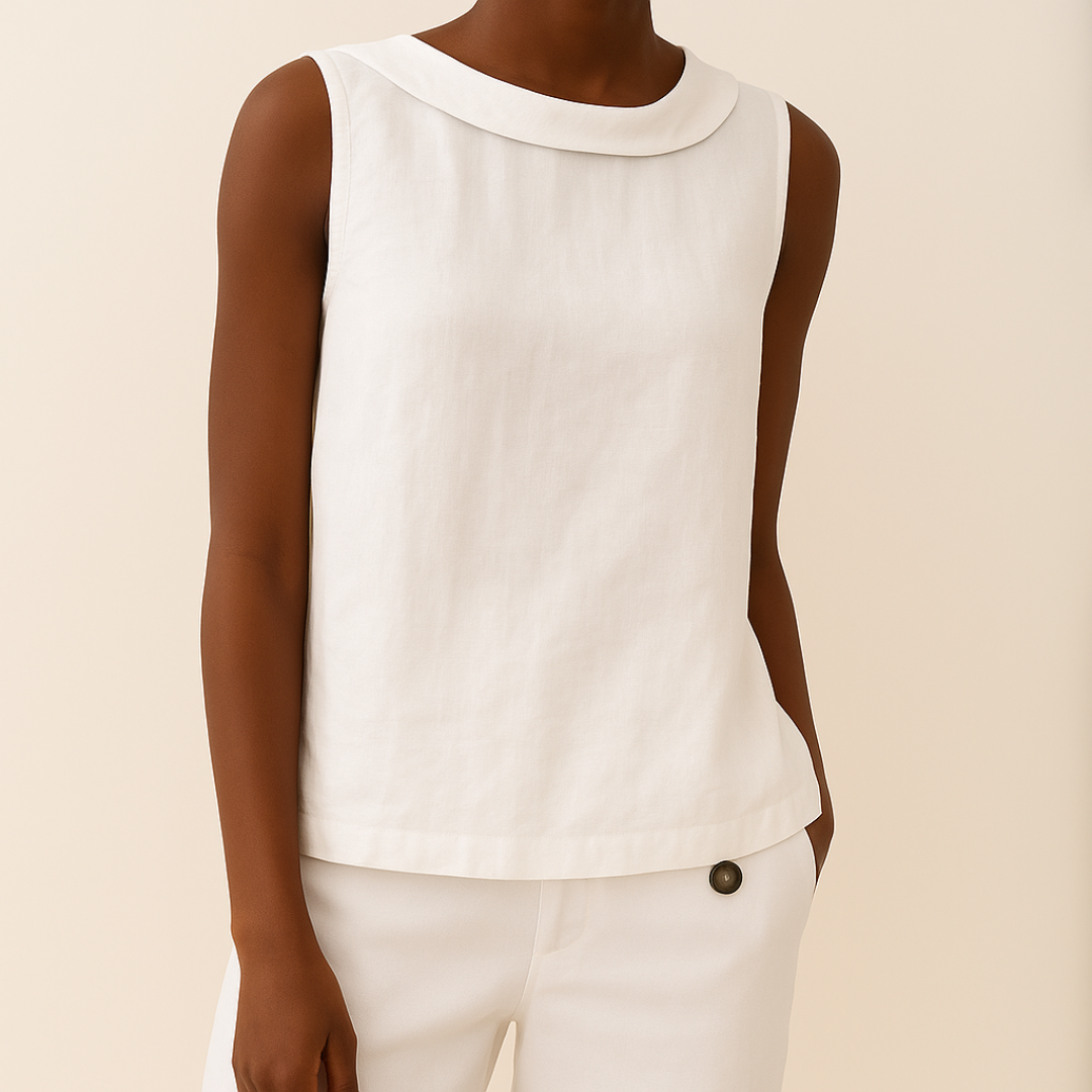 Winifred | Roll Collar Sleeveless Top