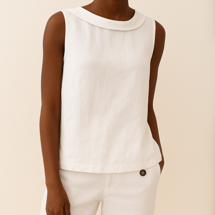 Winifred | Roll Collar Sleeveless Top