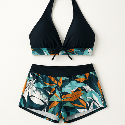 TropiFlex™ | Halter High-Waist Two-Piece Set