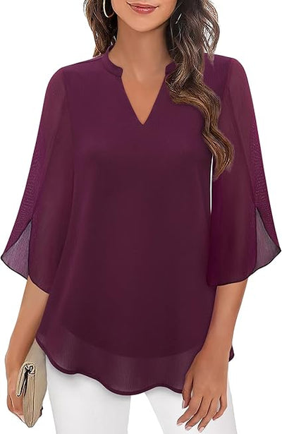 Aurora™ | Elegant Flow Split-Sleeve Blouse