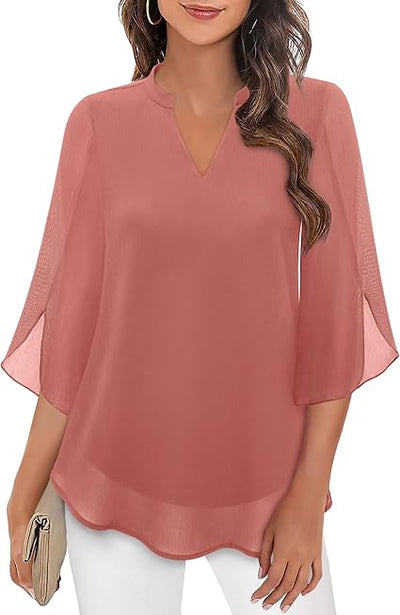 Aurora™ | Elegant Flow Split-Sleeve Blouse