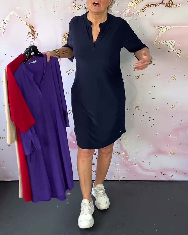 Marceline | Elegant V-Neck Midi Dress