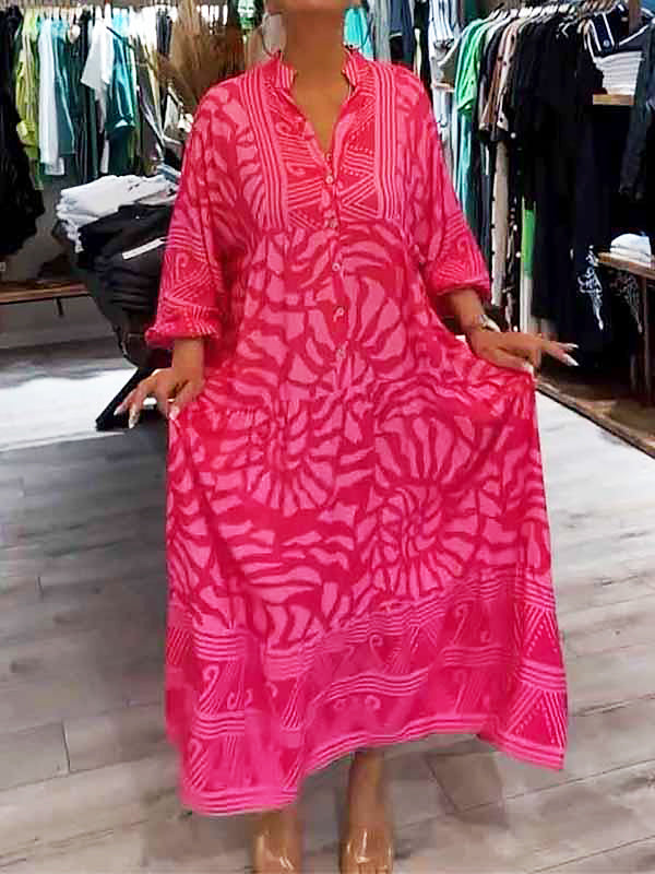 Vivienne Rose | V-Neck Printed Loose Dress