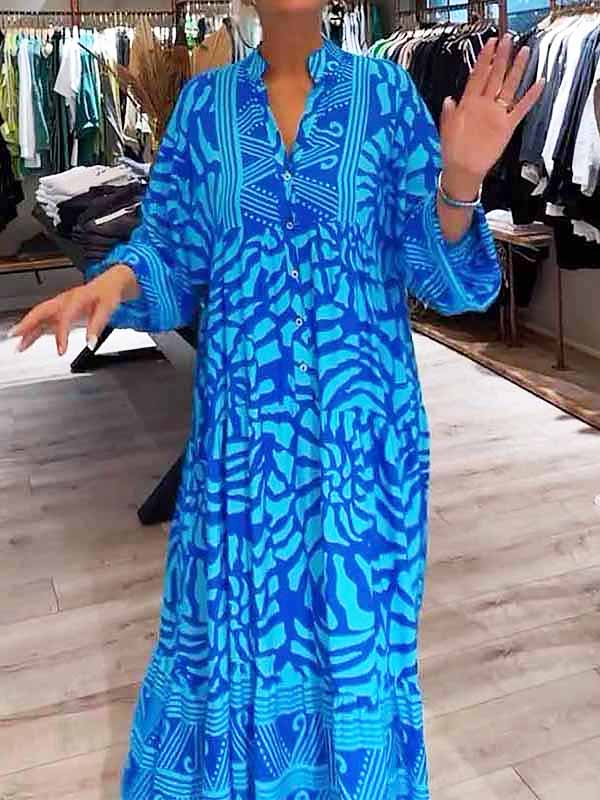 Vivienne Rose | V-Neck Printed Loose Dress