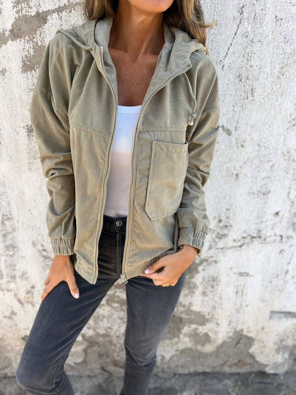 Aspen™ Corduroy Zip-Up Hoodie Jacket
