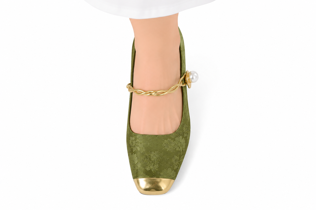 Seraphina Pearl Strap Block Heels