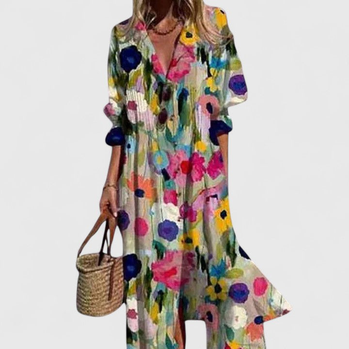 Juniper | Floral Button-Front Midi Dress