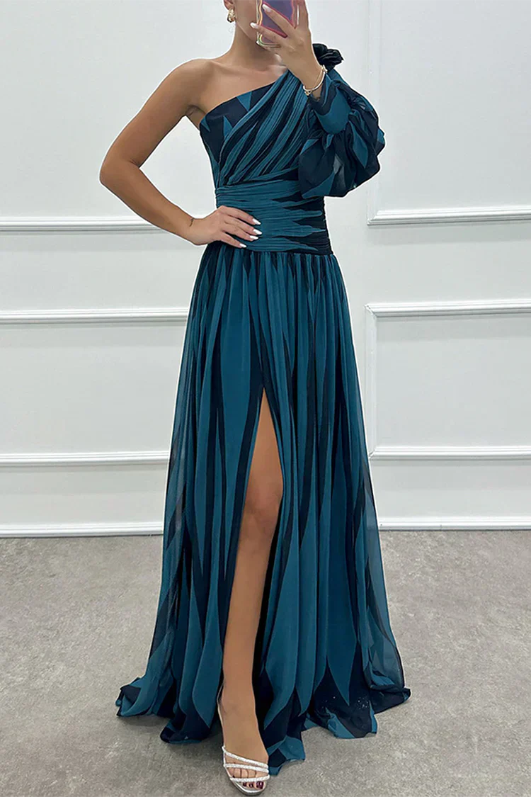 Genevieve | Striped One Shoulder Maxi Dress