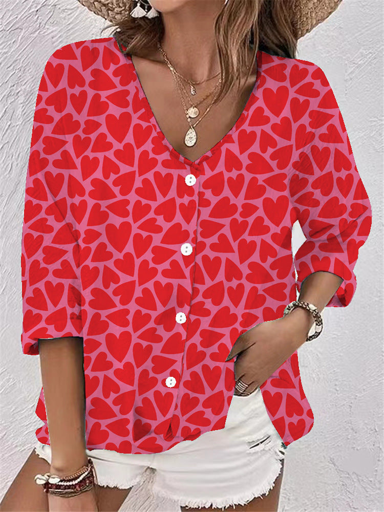 Celina - Classy Floral Button Blouse